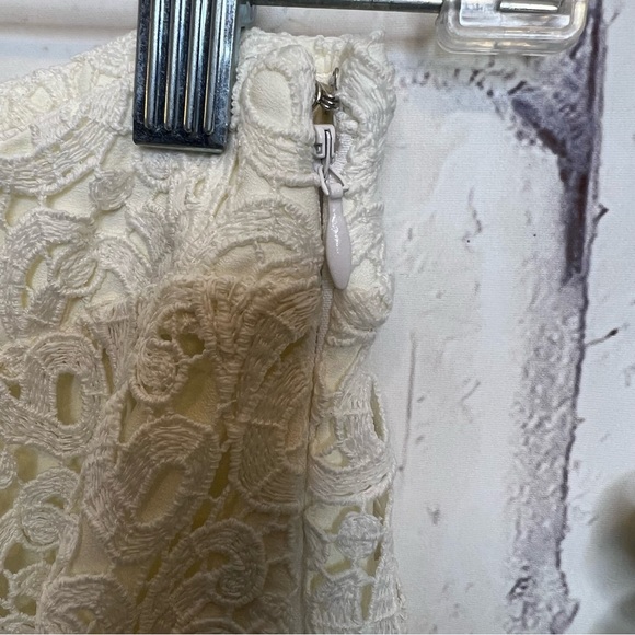 Massimo Dutti ivory scroll lace layered A-Line midi skirt ladies size 6 - Picture 7 of 10